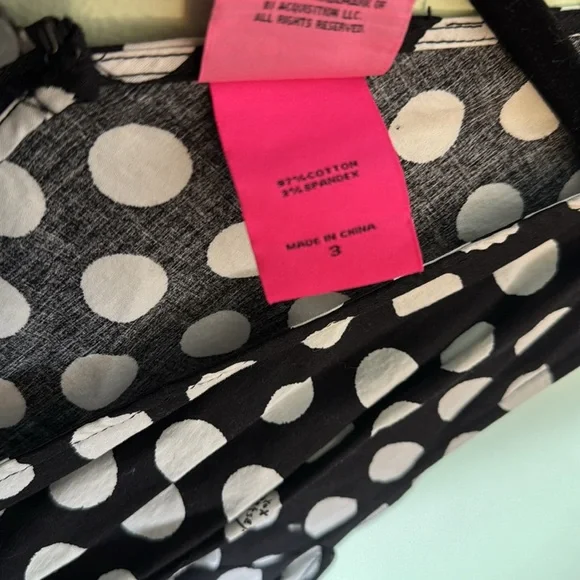 Torrid 3 Betsey Johnson Black & White Polka Dot Poplin Fit & Flare Dress - Picture 11 of 13